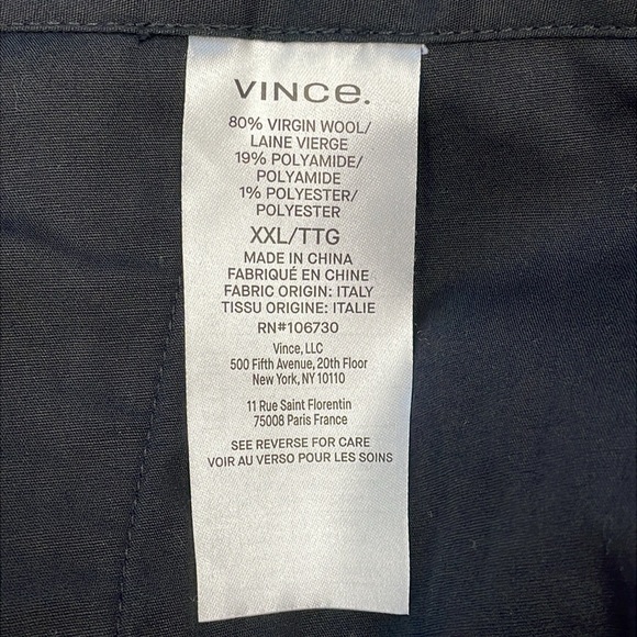 New Vince Pinstripe Virgin Wool Blend Flannel Trouser Pant Dark Navy Sz XXL - Picture 13 of 14